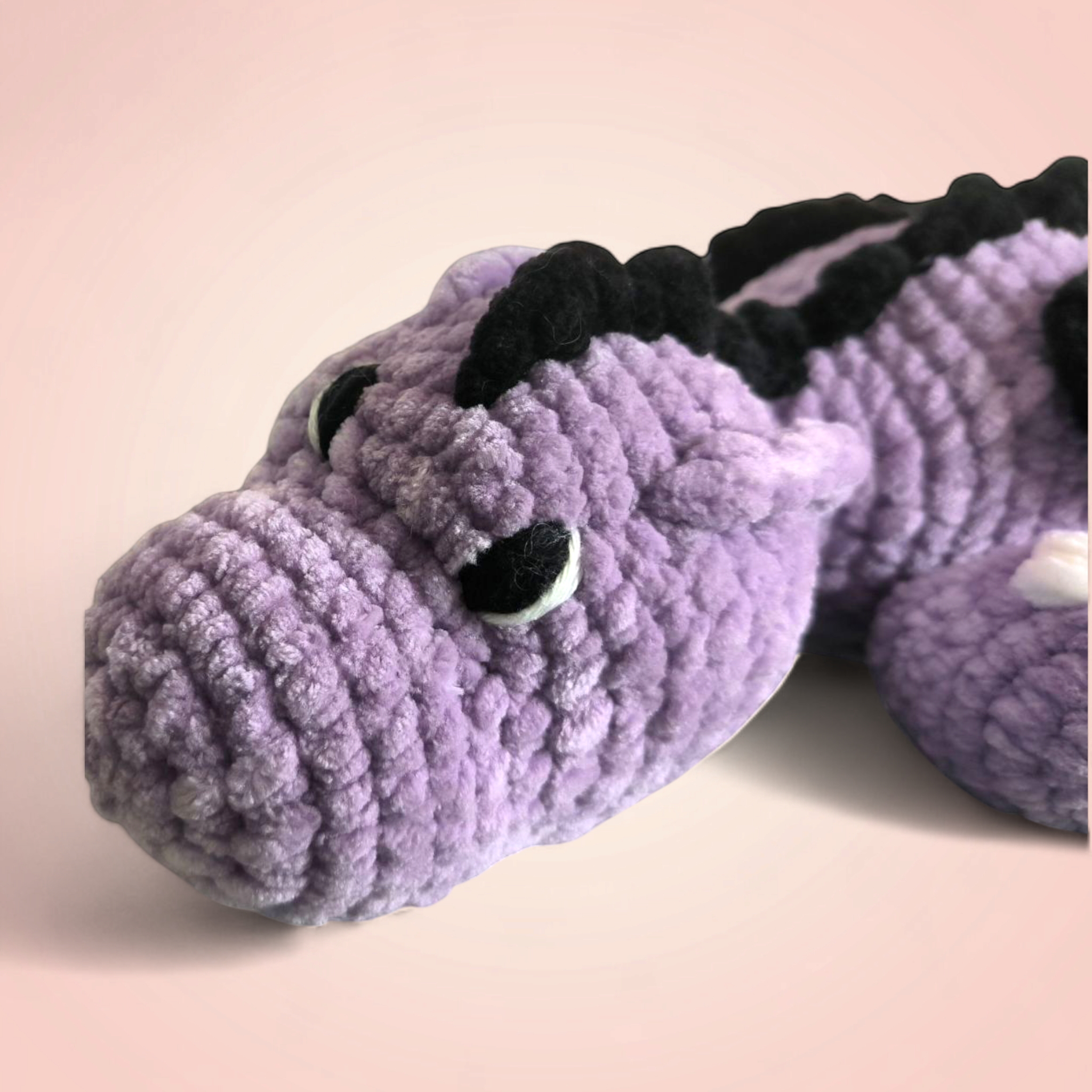 Dragon au Crochet 🖤 Créature Fantastique Lavande & Noir