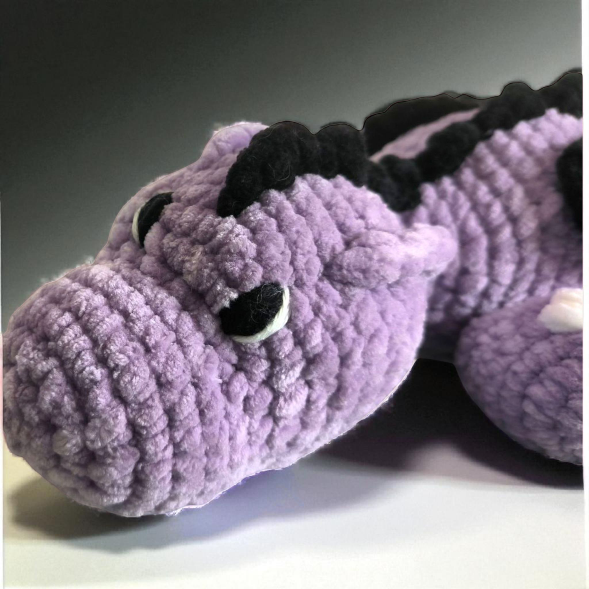 Dragon au Crochet 🖤 Créature Fantastique Lavande & Noir
