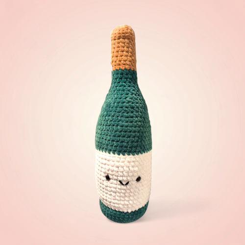 Bouteille vin crochet fait main | Déco cuisine rigolote | Cadeau original amoureux vin | Peluche kawaii