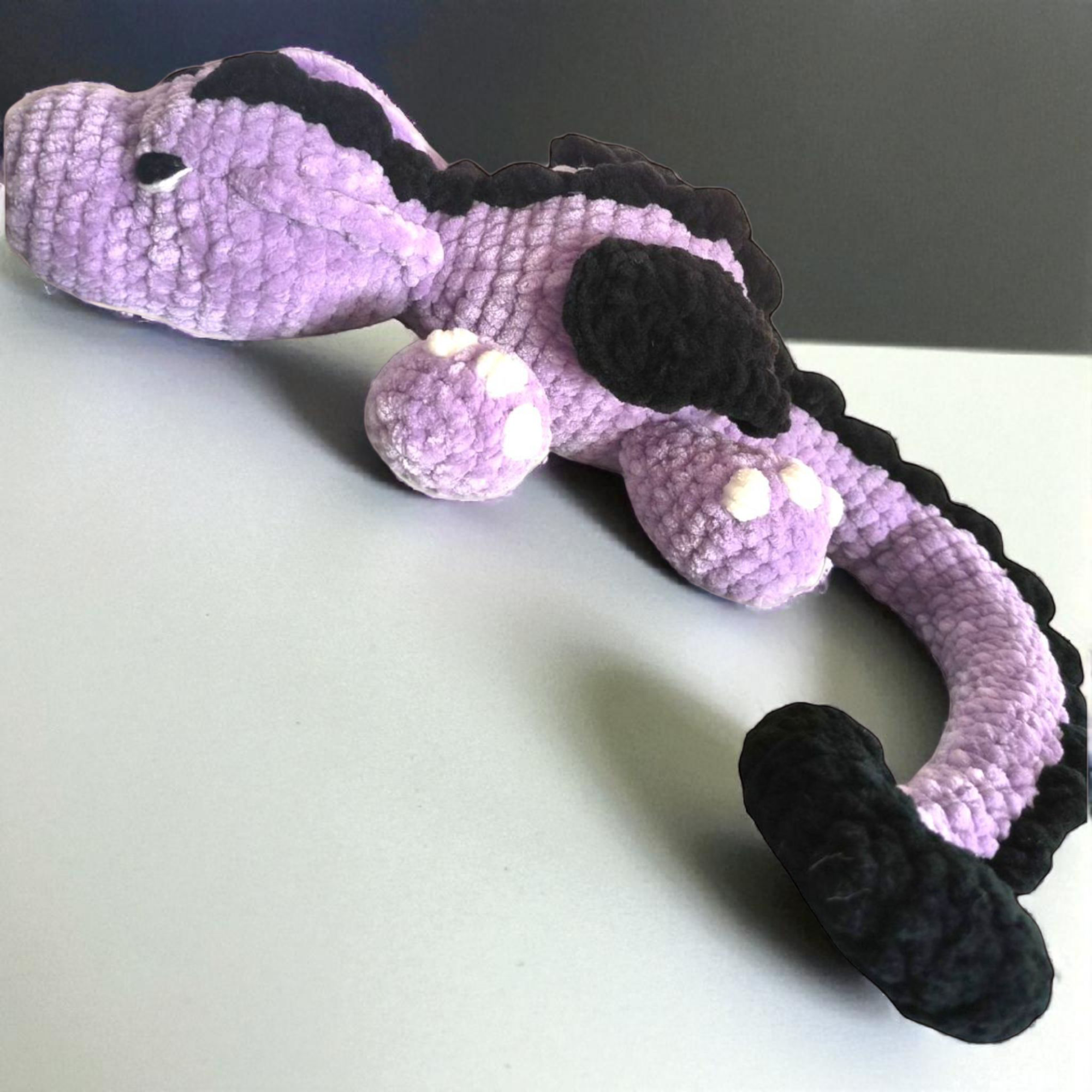Dragon au Crochet 🖤 Créature Fantastique Lavande & Noir