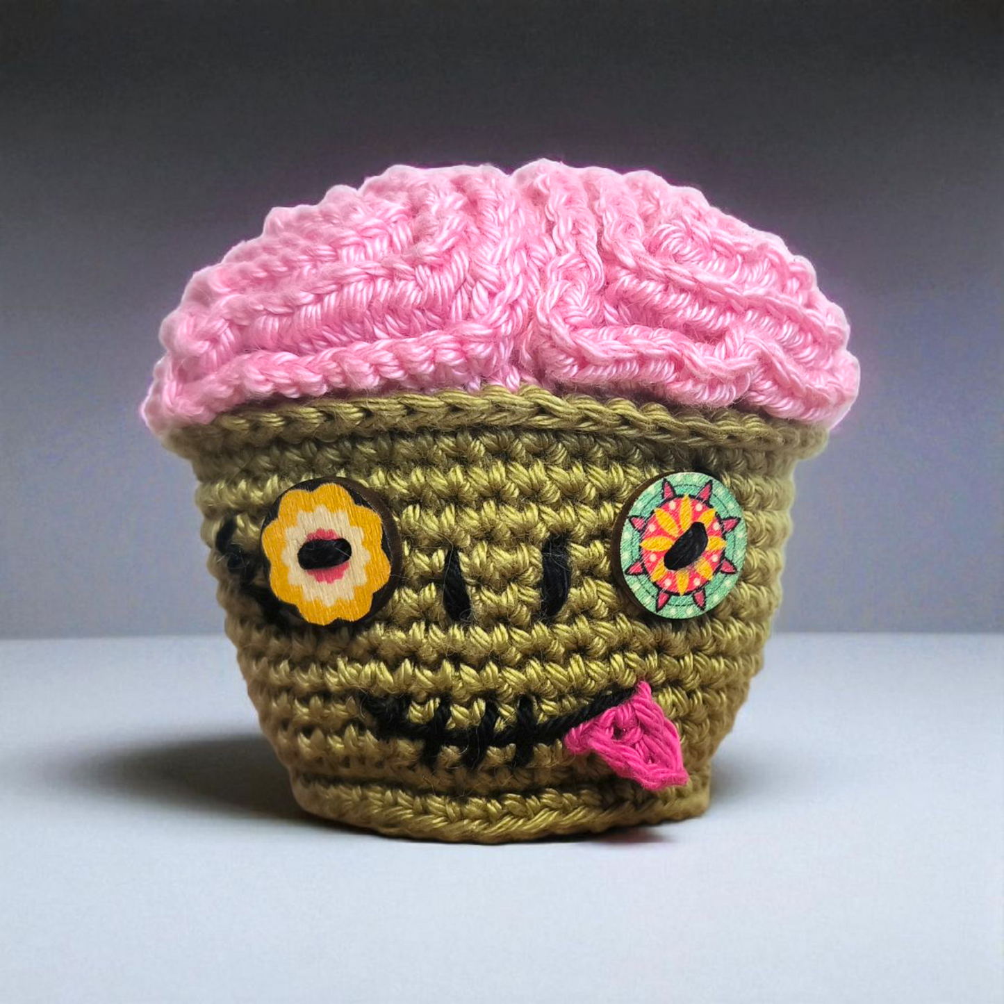 Zombie Cupcake au crochet🖤 Amigurumi dark-cute fait main