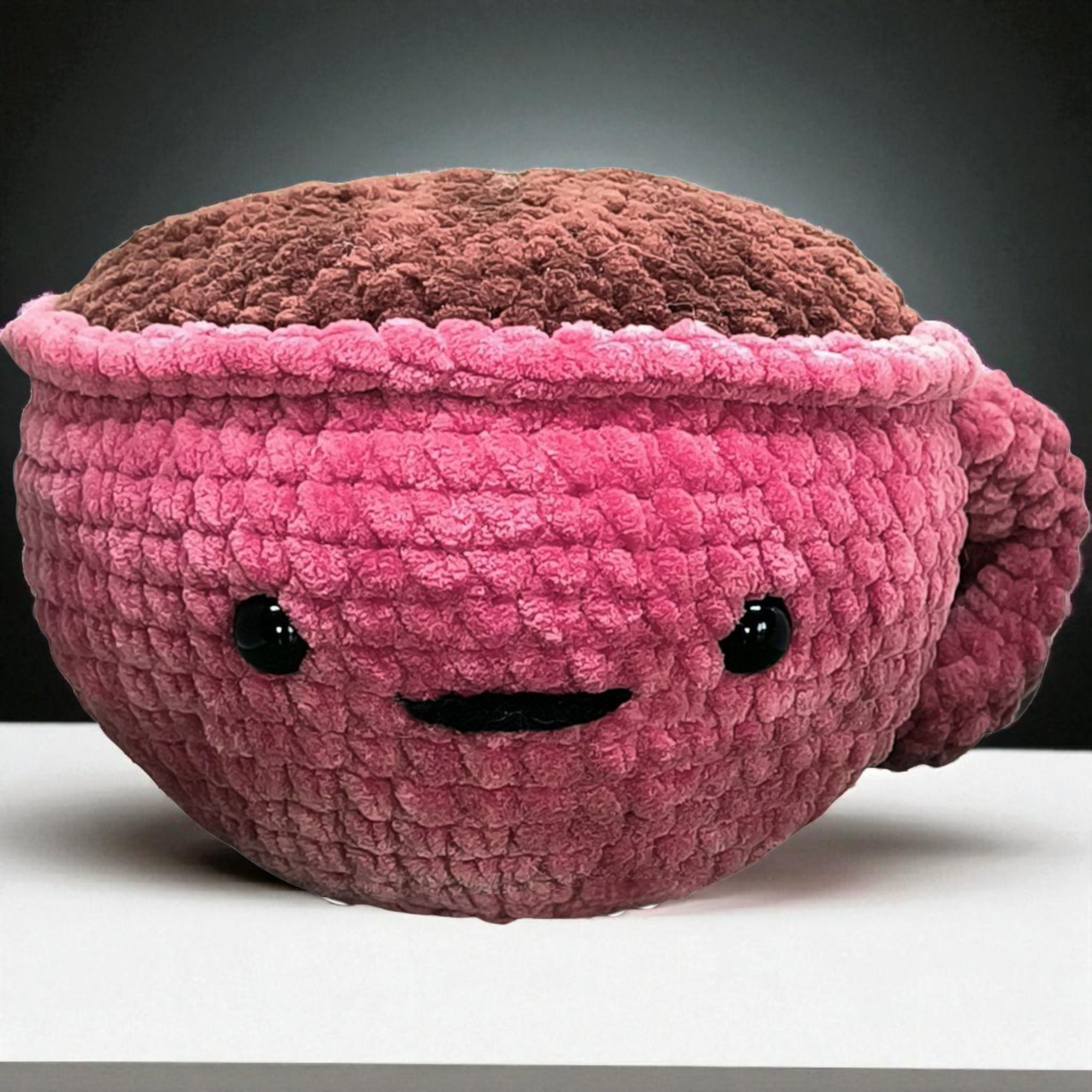 Tasse de café kawaii au crochet 🖤 Jouet déco fait main Oeko-Tex