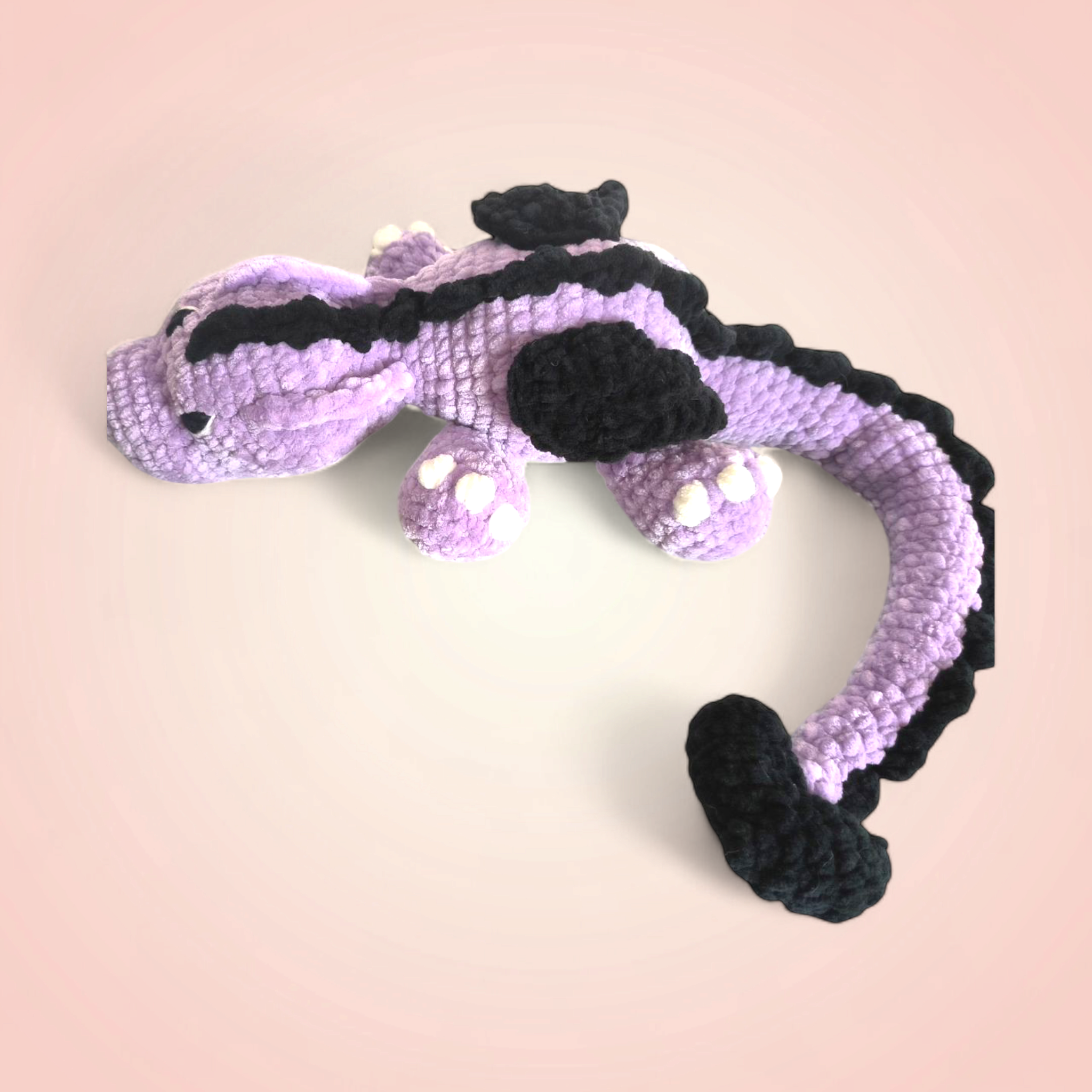 Dragon au Crochet 🖤 Créature Fantastique Lavande & Noir