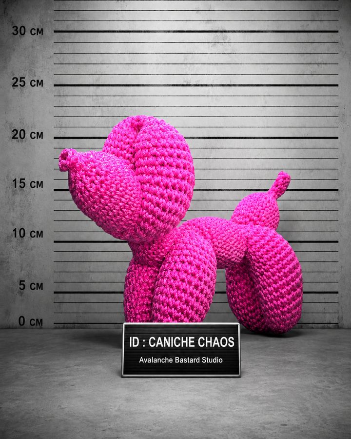 Caniche Chaos, création au crochet faite main