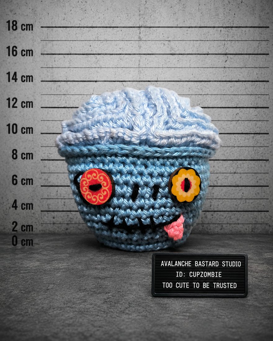 Cupcake Zombie, création au crochet faite main